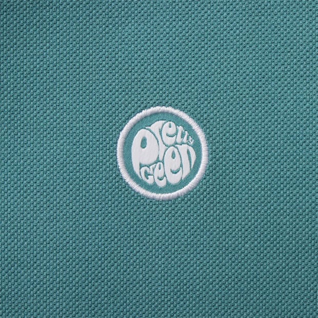 Teal - Pretty Green - Tipped Polo Mens