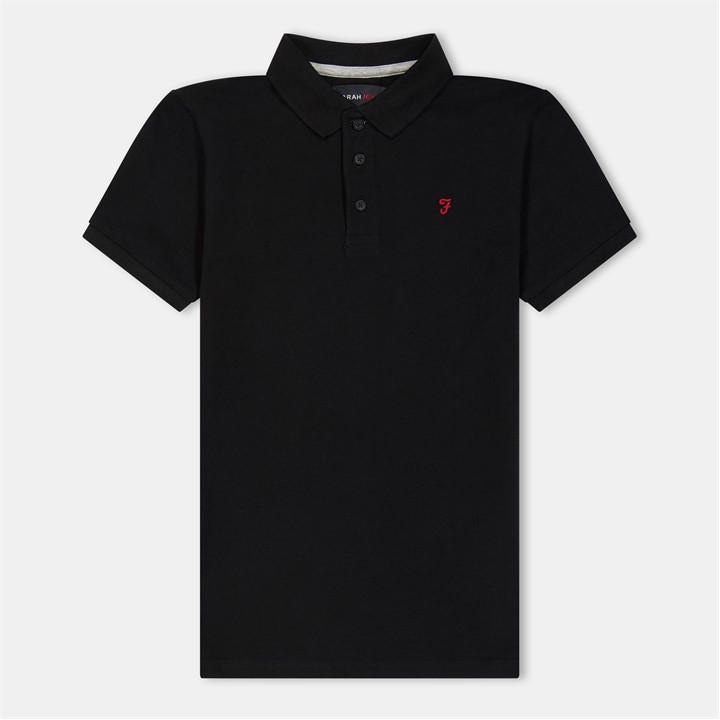 Farah  Kids Black Bugsworth Polo Shirts in Size 5 - 6 Years, Sports Direct