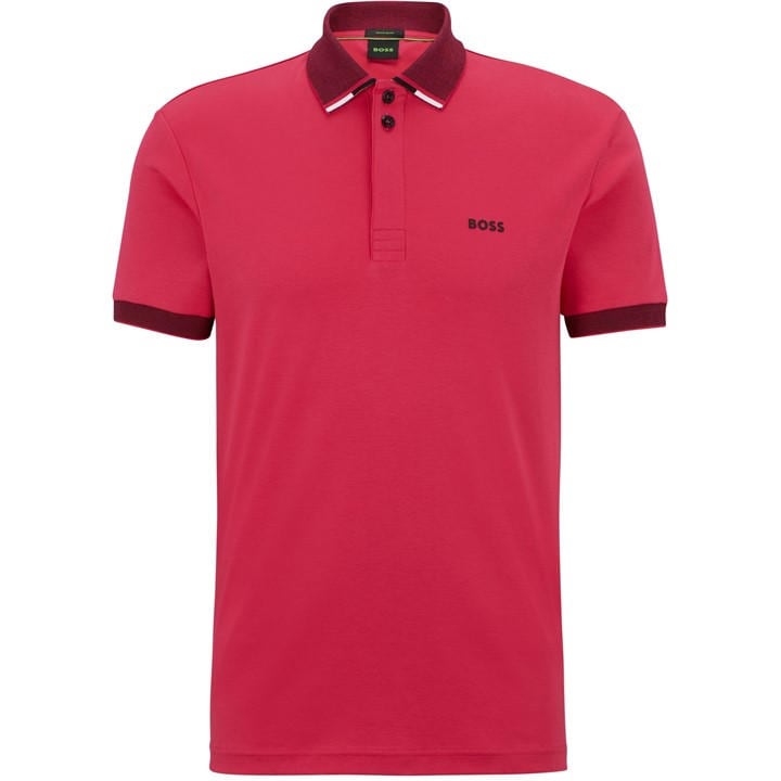 Boss Men' Pink Paddy Short-Sleeve Polo Shirt in Size S, Sports Direct