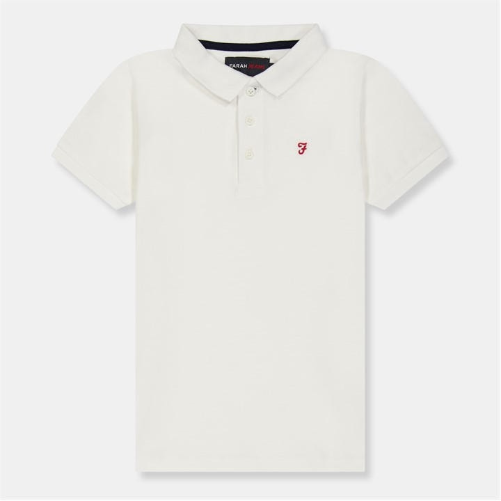 Farah  Kids White ' Bugsworth Short Sleeve Polo Shirt in Size 13 - 14 Years, Sports Direct