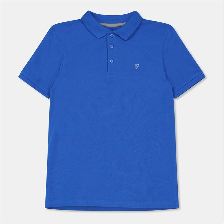 Farah  Kids Blue ' Bugsworth Short Sleeve Polo Shirt in Size 5 - 6 Years, Sports Direct