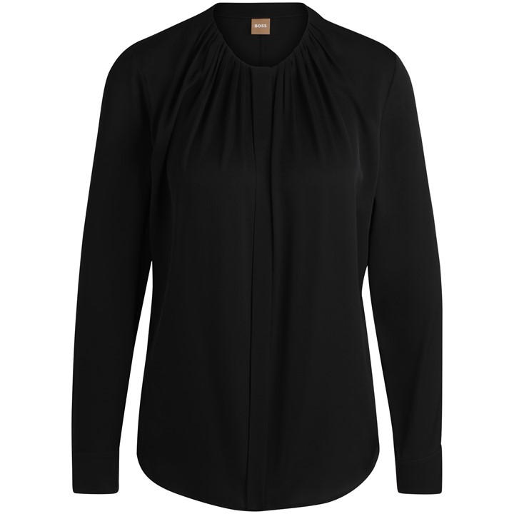 Boss Women's Black Banorah Long Sleeve Long Blouse in Size 4, Sports Direct