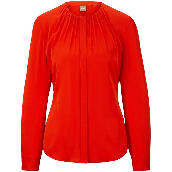 Boss Women's Orange Banorah Long Sleeve Long Blouse in Size 10, Sports Direct
