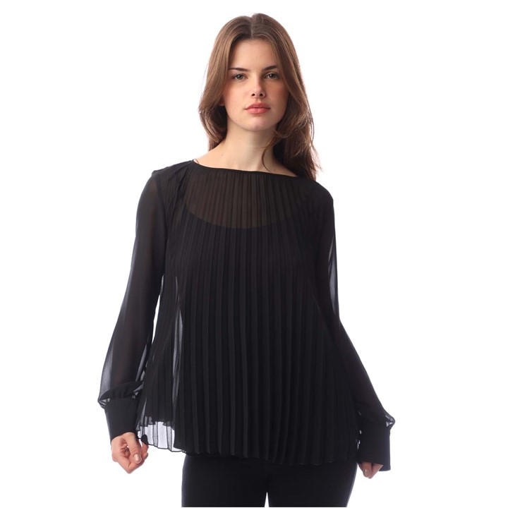 Boss Women's Black Ipuna Long Sleeve Blouse in Size 6, Sports Direct