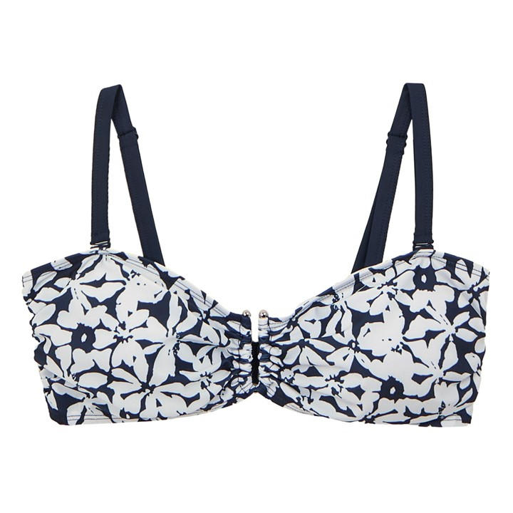 Regatta Women's Navy/White Floral Aceana Iii Bikini Top - Size 16
