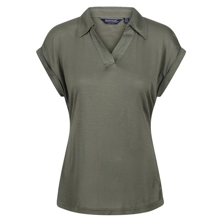 Regatta Women's Green Lupine Short Sleeve Polo Shirt in Size 14, Sports Direct