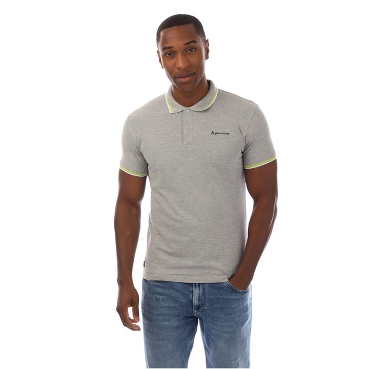 Aquascutum Men's Grey Logo Polo Shirt in Size XL, Sports Direct