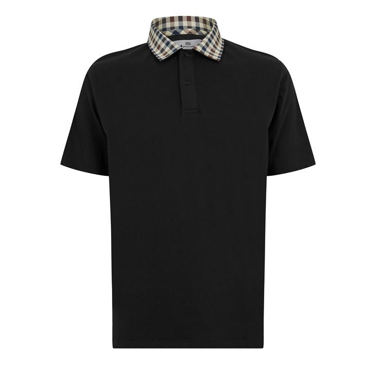 Aquascutum Men's Black Short Sleeve Polo Shirt in Size L, Sports Direct