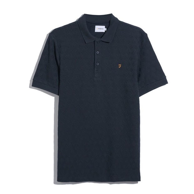 Navy 412 - Farah - Men's Short Sleeve Polo Shirt