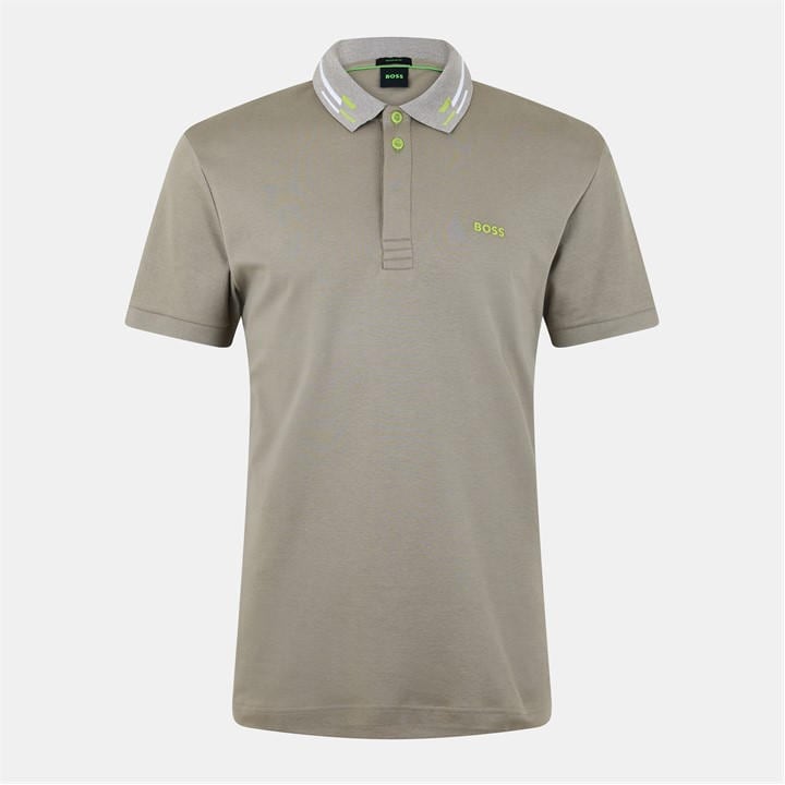 Boss Men' Green Paddy Short-Sleeve Polo Shirt in Size S, Sports Direct
