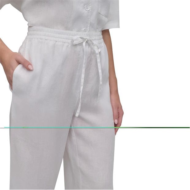 White - DKNY - Women's Straight Leg Trousers
