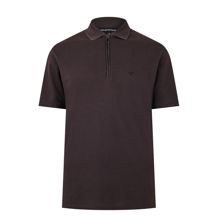 Emporio Armani Men's Brown Polo Shirt in Size L, Sports Direct