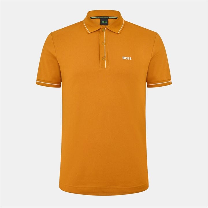Boss Men' Yellow Paule Short-Sleeve Polo Shirt in Size S, Sports Direct