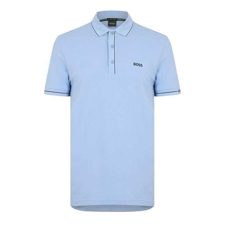 Boss Men' Blue Paule Short-Sleeve Polo Shirt in Size S, Sports Direct