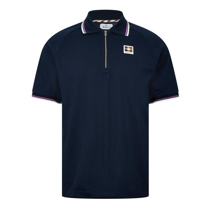 Aquascutum Men's Blue Short Sleeve Polo Shirt in Size M, Sports Direct