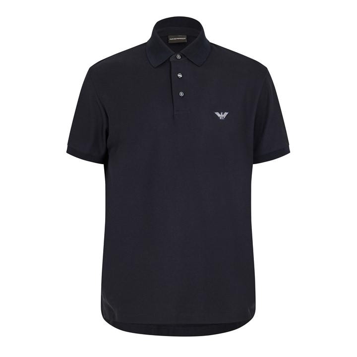 Emporio Armani Men' Blue Short Sleeve Polo Shirt in Size S, Sports Direct