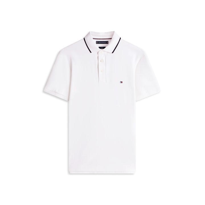 Tommy Hilfiger Men's White Short Sleeve Polo Shirt in Size M, Sports Direct