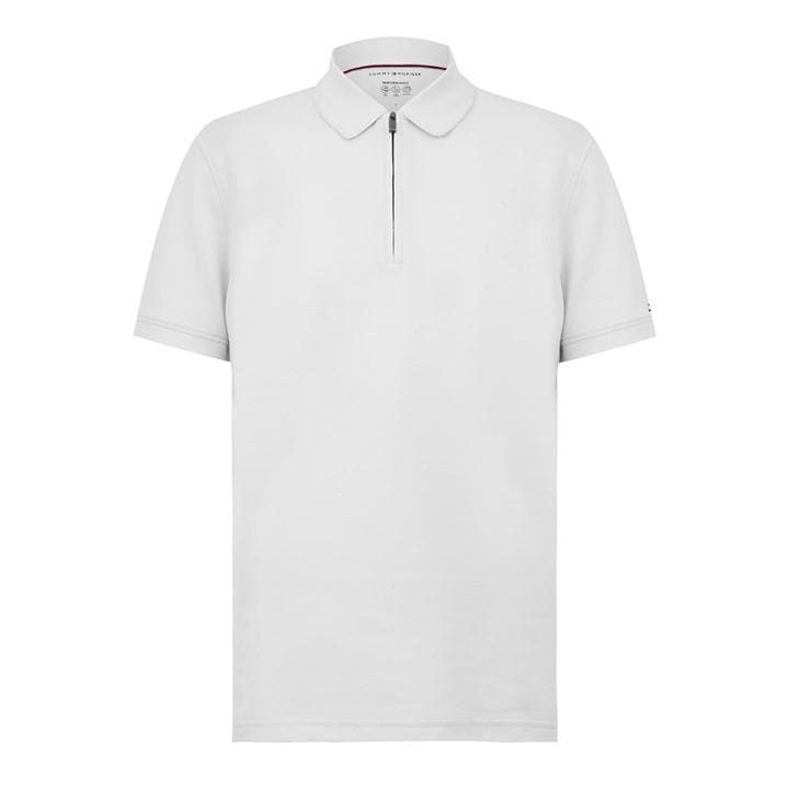 Tommy Hilfiger Men's Cream Dc Zipped Short Sleeve Polo Shirt in Size L, Sports Direct