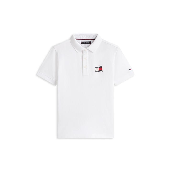 Tommy Hilfiger Boys White Kids' Short Sleeve Polo Shirt in Size 9 - 10 Years, Sports Direct
