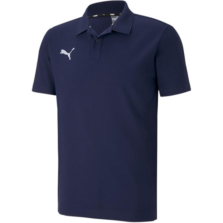 Puma Men's Blue Teamgoal Short-Sleeve Polo Shirt in Size M, Sports Direct