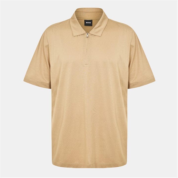 Boss Men' Beige H Paras Black Short Sleeve Polo Shirt in Size S, Sports Direct