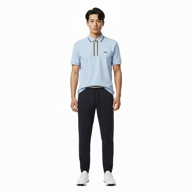 Open Blue 460 - Boss - Mens BOSS GREEN Short Sleeve Zip Polo Shirt (Philix)