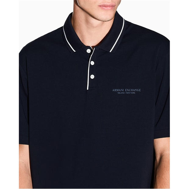 Deep Navy - Armani Exchange - Men's Short Sleeve Polo Shirt
