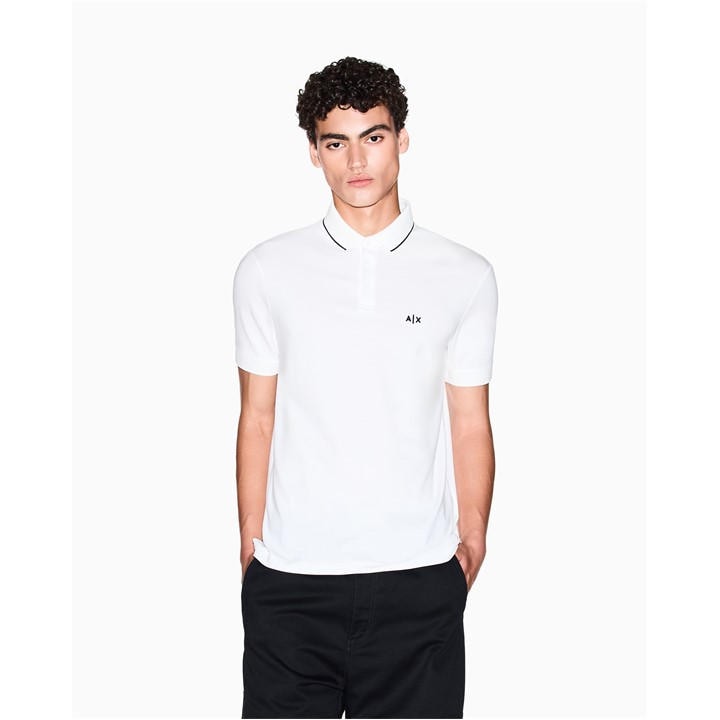 Armani Exchange Men's White Short Sleeve Polo Shirts in Size M, Sports Direct