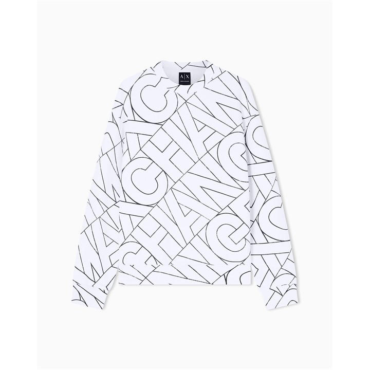 Armani Exchange Men's White Sweatshirt in Size M, Sports Direct