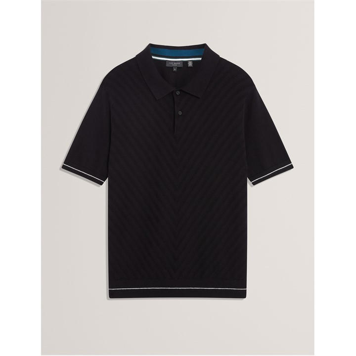 Ted Baker Men's Black Stitch Short Sleeve Polo Shirt in Size L, Sports Direct