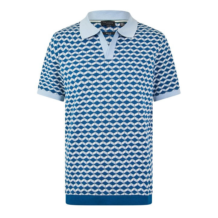 Ted Baker Men's Navy Button Placket Collared Short Sleeve Polo Shirt - S (2) - Image 4