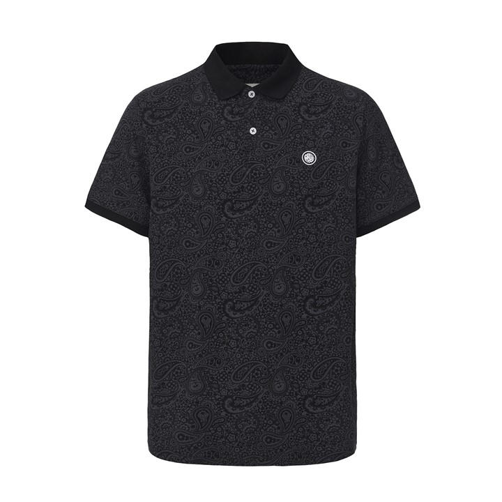 Pretty Green Men's Black Aop Polo in Size XL, Sports Direct
