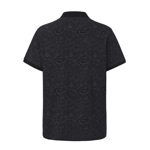 Black - Pretty Green - AOP Polo Mens