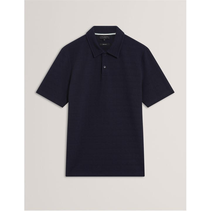 Ted Baker Men's Textured Short Sleeve Polo Shirt - Navy - Size L (4) - Image 3