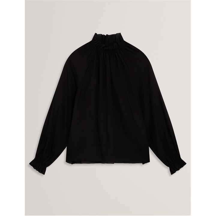 Ted Baker Women's Black Long Sleeve Blouse in Size 12, Sports Direct
