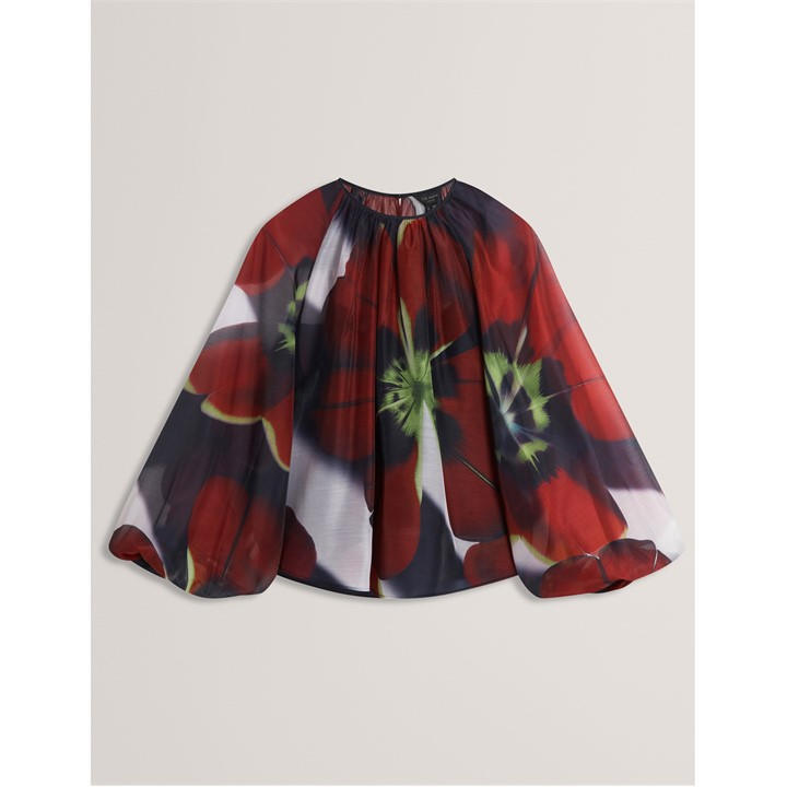 Ted Baker Women's Long Sleeve Print Blouse Blue 14 (L) - Image 3