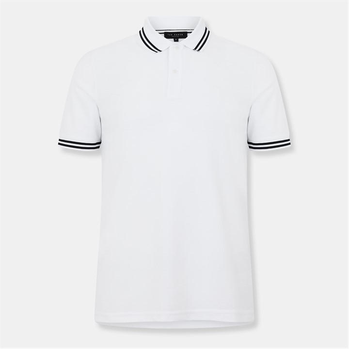 Ted Baker Men' White Tailored Fit Short Sleeve Polo Shirt in Size S, Sports Direct