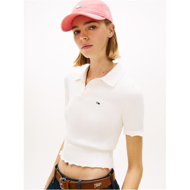 Ancient White - Tommy Jeans - Women's Short Sleeve Polo Shirt
