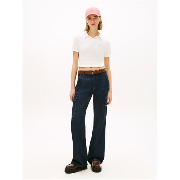 Ancient White - Tommy Jeans - Women's Short Sleeve Polo Shirt