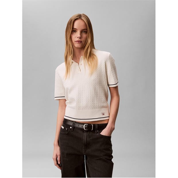 Tofu - Calvin Klein Jeans - Women's Short Sleeve Polo Shirt
