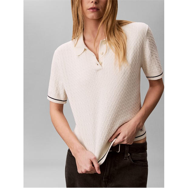 Tofu - Calvin Klein Jeans - Women's Short Sleeve Polo Shirt