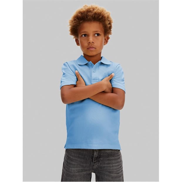 Blue - Calvin Klein - Kids' Short Sleeve Polo Shirt
