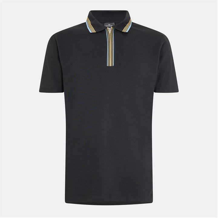 Ps Paul Smith Men's Black 79 Zipped Short Sleeve Polo Shirt - S - Image 3