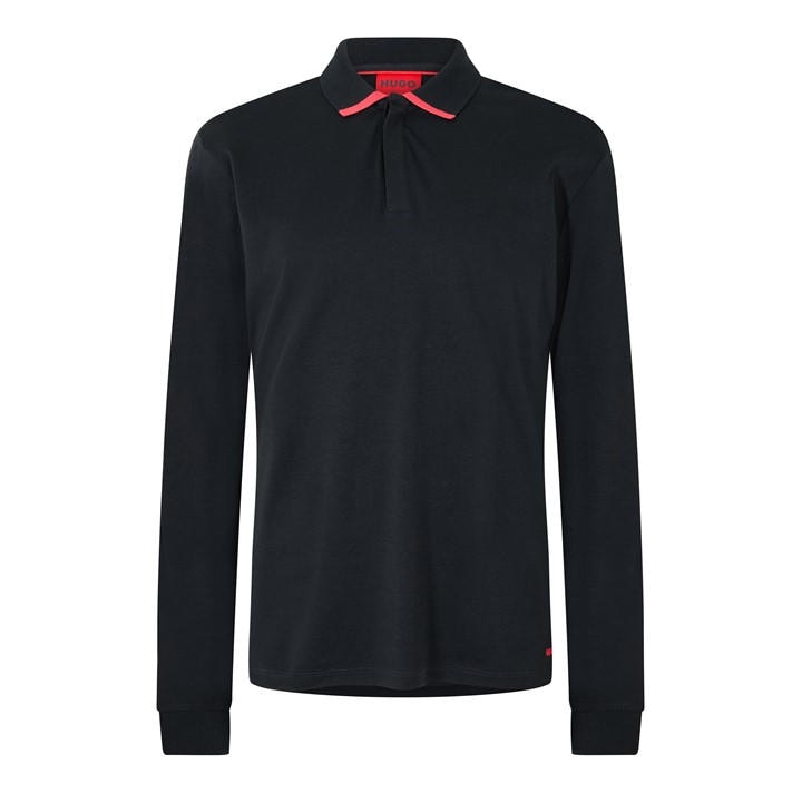 Hugo Men's Black Dalomo Long Sleeve Polo Shirt in Size 2XL, Sports Direct