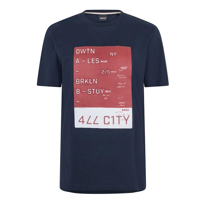 Boss Men's Blue Tiburt Short Sleeve T-Shirt in Size XL, Sports Direct