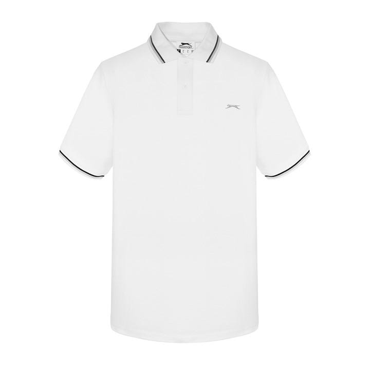 Slazenger Men's White Tipped Polo Shirt in Size L, Sports Direct