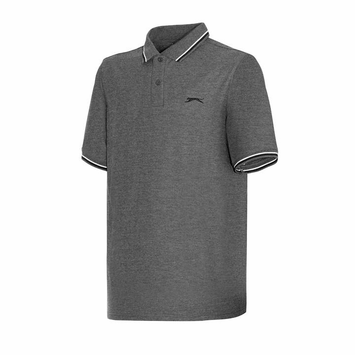 Slazenger Men's Grey Tipped Polo Shirt in Size XS, Sports Direct