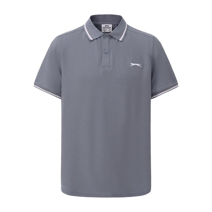 Slazenger Men's Grey Tipped Polo Shirt in Size XL, Sports Direct