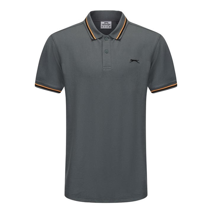 Slazenger Men's Grey Tipped Polo Shirt in Size XL, Sports Direct