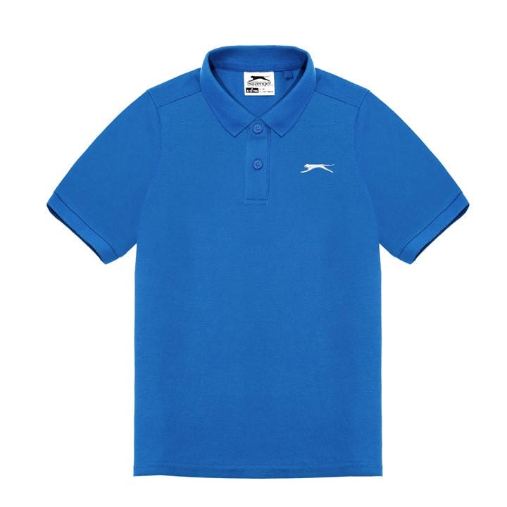 Slazenger Boys Blue Plain Polo Shirt  in Size 13 - 14 Years, Sports Direct